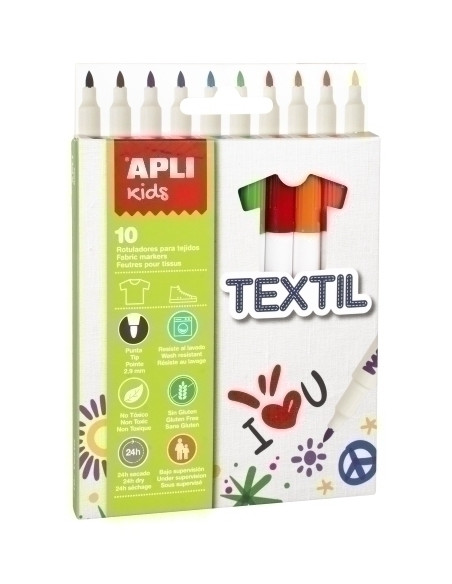 ROTULADOR APLI TEXTIL ESTUCHE de 10