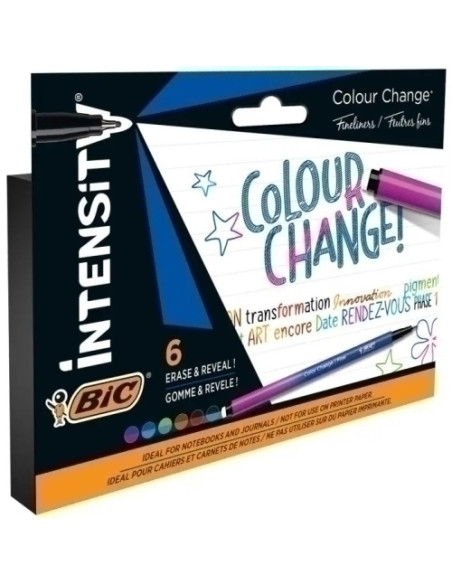 ROTULADOR BIC INTENSITY  COLOR CHANGE ESTUCHE DE 6