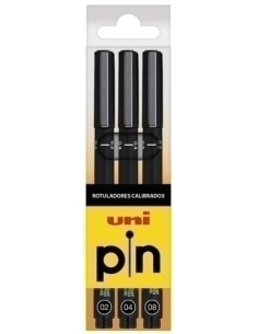 ROTULADOR CALIBRADO UNI-BALL PIN MANGA BOLSAS de 3 02 - 04 - 08 mm