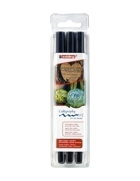 ROTULADOR CALIGRAFICO EDDING 1255  NEGRO BOLSA DE 3