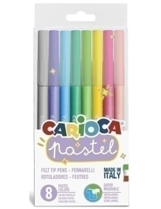 ROTULADOR CARIOCA LAVABLE PASTEL CAJA PVC de 8
