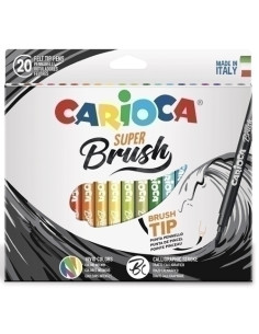 ROTULADOR CARIOCA SUPER BRUSH CALIGRAFIA CAJA de 20