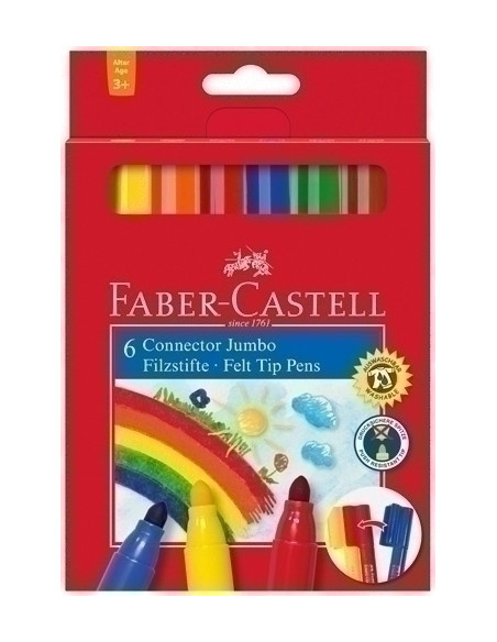 ROTULADOR FABER CONNECTOR PENS JUMBO CAJA de 6
