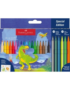 ROTULADOR FABER-CASTELL DINOSAURIOS ESTUCHE de 186