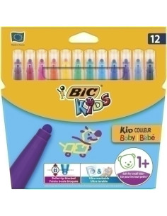 ROTULADOR FIBRA BIC KID COULEUR BABY CAJA de 12