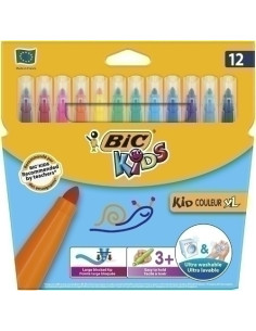 ROTULADOR FIBRA BIC KID COULEUR XL ESTUCHE de 12