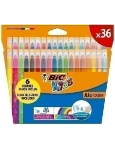 ROTULADOR FIBRA BIC KIDS ULTRA LAVABLE CAJA de 36