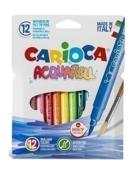 ROTULADOR FIBRA CARIOCA LAVABLE ACQUARELL CAJA de 12