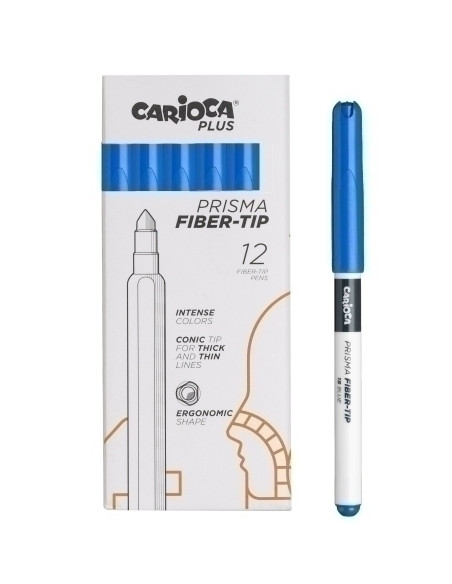 ROTULADOR FIBRA CARIOCA PLUS CAJA de 12 AZUL