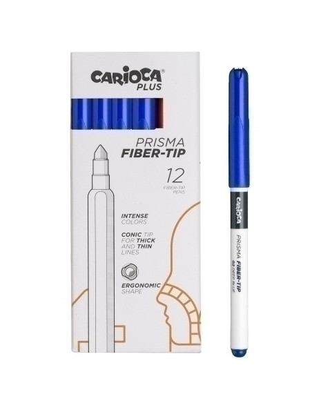 ROTULADOR FIBRA CARIOCA PLUS CAJA de 12 AZUL OSCURO
