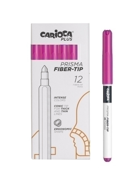 ROTULADOR FIBRA CARIOCA PLUS CAJA de 12 FUCSIA