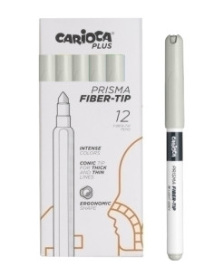 ROTULADOR FIBRA CARIOCA PLUS CAJA de 12 GRIS CLARO