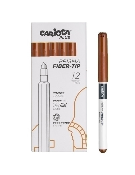 ROTULADOR FIBRA CARIOCA PLUS CAJA de 12 MARRON