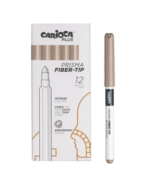 ROTULADOR FIBRA CARIOCA PLUS CAJA de 12 MARRON CLARO