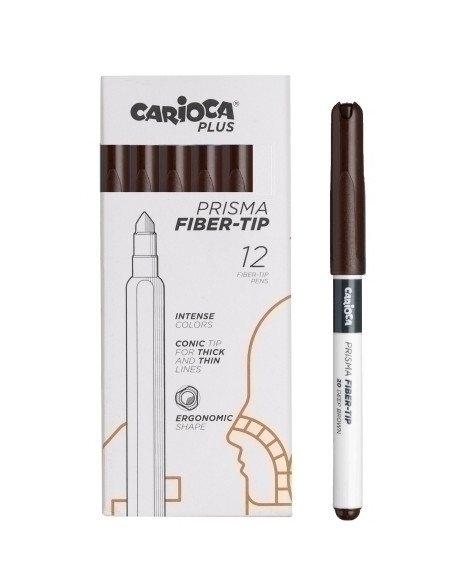 ROTULADOR FIBRA CARIOCA PLUS CAJA de 12 MARRON TIERRA