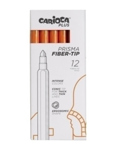 ROTULADOR FIBRA CARIOCA PLUS CAJA de 12 NARANJA