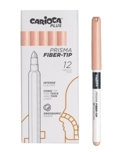 ROTULADOR FIBRA CARIOCA PLUS CAJA de 12 ROSA SALMON