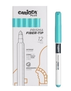 ROTULADOR FIBRA CARIOCA PLUS CAJA de 12 TURQUESA