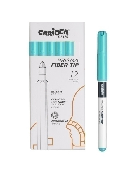 ROTULADOR FIBRA CARIOCA PLUS CAJA de 12 TURQUESA