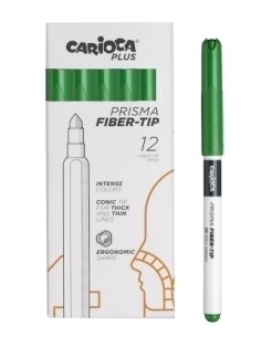 ROTULADOR FIBRA CARIOCA PLUS CAJA de 12 VERDE MENTA