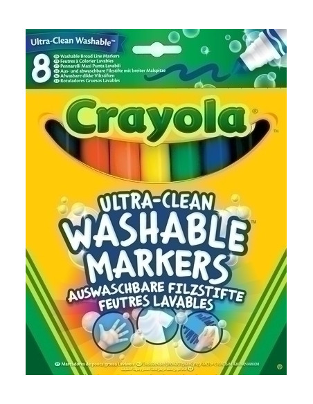 ROTULADOR FIBRA CRAYOLA LAVABLE GRUESO CAJA de  8
