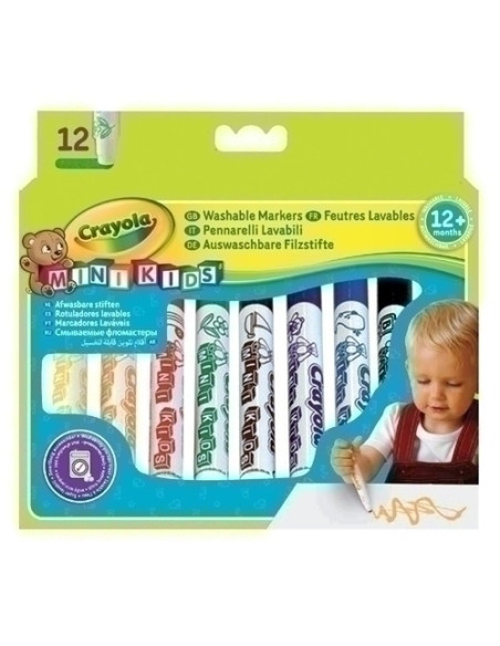 ROTULADOR FIBRA CRAYOLA LAVABLE MINI KIDS CAJA de 12