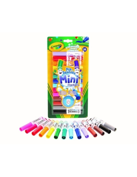 ROTULADOR FIBRA CRAYOLA LAVABLE MINI PIP-SQUEAKS CAJA de 14