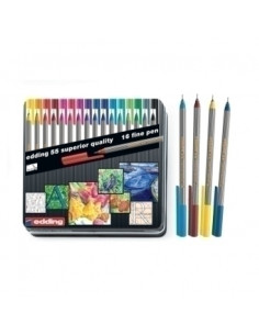 ROTULADOR FIBRA EDDING   55 FINELINER ESTUCHE de METAL de 16
