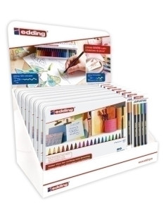 ROTULADOR FIBRA EDDING 1200 CAJA de METAL de 20 EXPOSITOR DE 8 Regalo sin cargo de 8 ud de Rotul Edding 1340 blister de 4