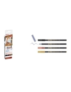 ROTULADOR FIBRA EDDING 1340 BRUSHPEN PACK 4 MIXTO