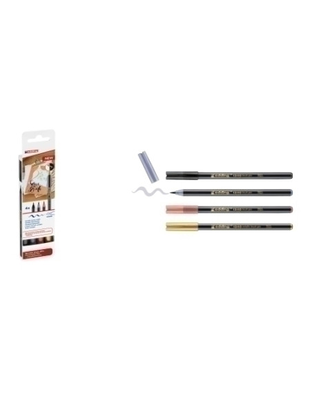 ROTULADOR FIBRA EDDING 1340 BRUSHPEN PACK 4 MIXTO