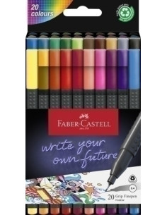 ROTULADOR FIBRA FABER-CASTELL GRIP FINEPEN 1516 ESTUCHE de 20