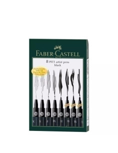 ROTULADOR FIBRA FABER-CASTELL PITT ARTIST PENS NEGROS ESTUCHE DE 8 XSSFMBSBSC15