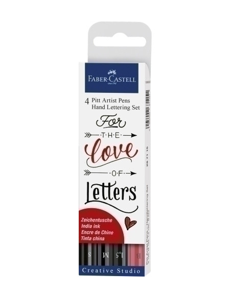 ROTULADOR FIBRA FABER-CASTELL PITT HAND LETTERING BOLSA DE 4