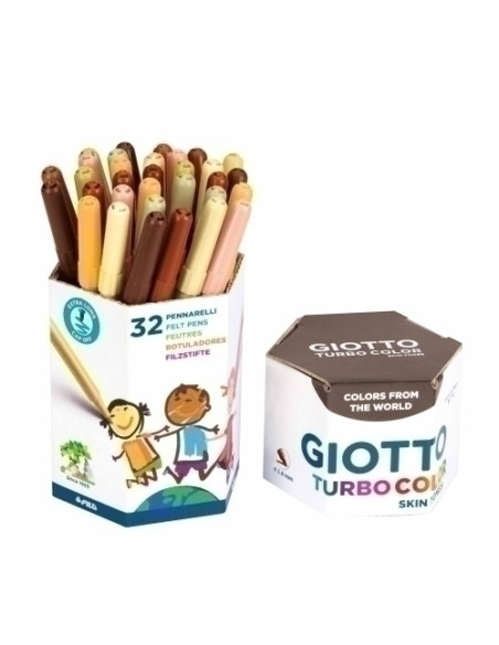 ROTULADOR FIBRA GIOTTO TURBO COLOR SKIN TONES BOTE CARTON DE 32