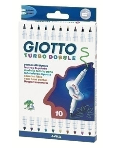 ROTULADOR FIBRA GIOTTO TURBO DOBBLE ESTUCHE de 10 col