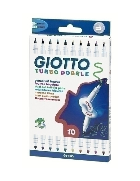 ROTULADOR FIBRA GIOTTO TURBO DOBBLE ESTUCHE de 10 col