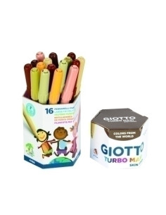 ROTULADOR FIBRA GIOTTO TURBO MAXI SKIN TONES ESTUCHE DE 16