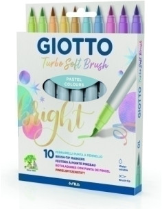 ROTULADOR FIBRA GIOTTO TURBO SOFT BRUSH PASTEL ESTUCHE DE 10
