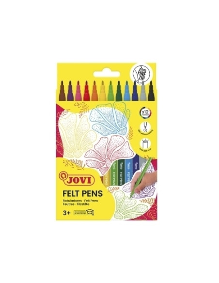 ROTULADOR FIBRA JOVI FELT PEN ESTUCHE de 12