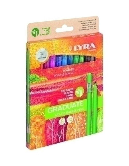 ROTULADOR FIBRA LYRA GRADUATE ART TIP ESTUCHE de 12