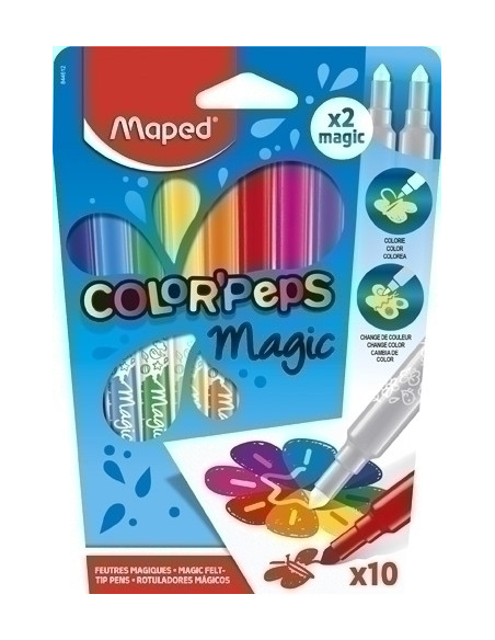 ROTULADOR FIBRA MAPED COLOR´PEPS MAGIC ESTUCHE de 10