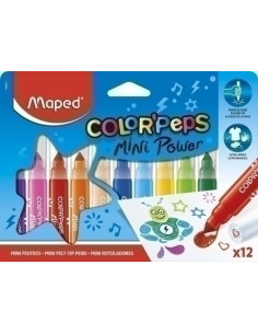 ROTULADOR FIBRA MAPED COLOR´PEPS MINI JUMBO ESTUCHE de 12
