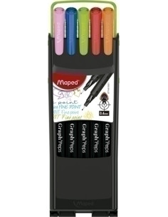 ROTULADOR FIBRA MAPED GRAPH PEPS COMPACT ESTUCHE de 10