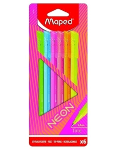 ROTULADOR FIBRA MAPED GRAPH PEPS NEON 04mm ESTUCHE de 6
