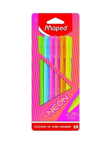ROTULADOR FIBRA MAPED GRAPH PEPS NEON 04mm ESTUCHE de 6