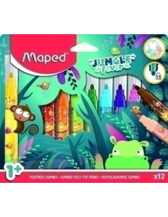 ROTULADOR FIBRA MAPED JUNGLE FEVER JUMBO ESTUCHE de 12