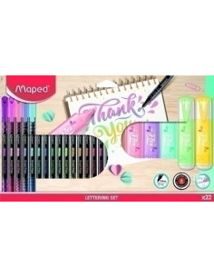 ROTULADOR FIBRA MAPED LETTERING SET de 22