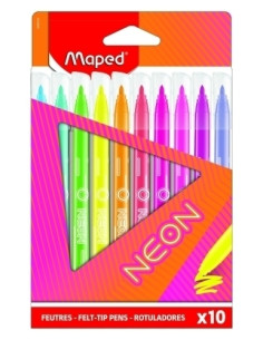 ROTULADOR FIBRA MAPED NEON ESTUCHE de 10