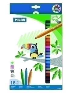 ROTULADOR FIBRA MILAN PUNTA CONICA ESTUCHE 18